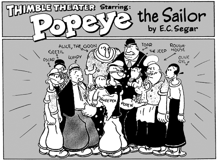 Algunos personajes de Popeye