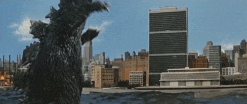 Godzilla visitando Estados Unidos