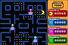 El jugador que controle a Pac-man verá esto en su Game Boy Advance