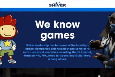 Logo de Shiver Entertainment con imágenes de algunos de sus juegos, ilustrando la adquisición de Shiver Entertainment por parte de Nintendo